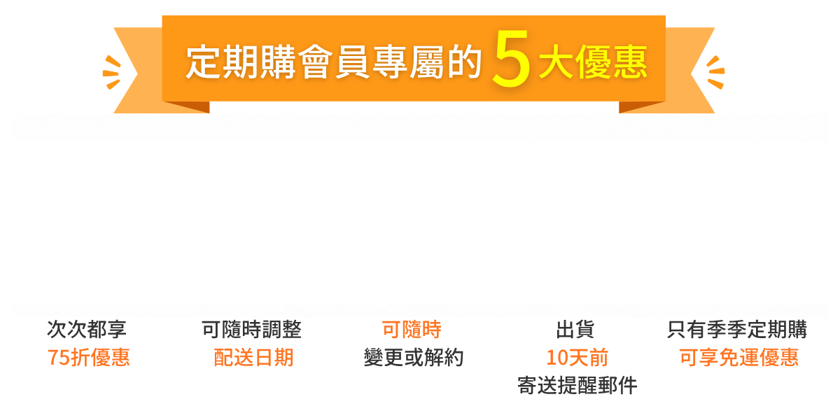 定期購會員專屬的5大優惠